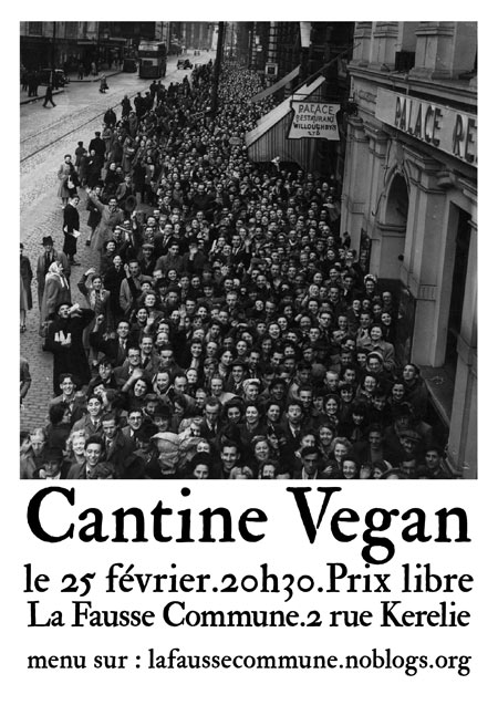 Cantine vegan à la Fausse Commune le 25 février 2015 à Brest (29)