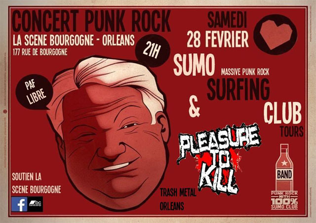 Sumo Surfing Club + Pleasure To Kill à la Scène Bourgogne le 28 février 2015 à Orléans (45)