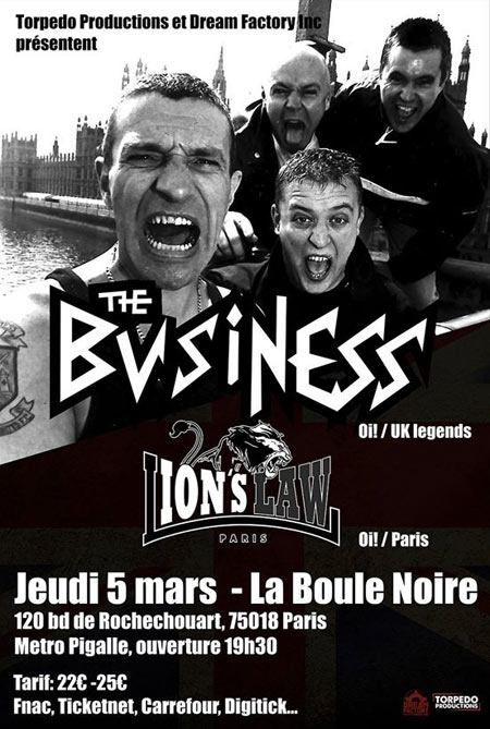 The Business + Lion's Law à la Boule Noire le 05 mars 2015 à Paris (75)