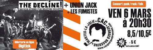 The Decline! + Union Jack + Les Fumistes au CAC Georges Brassens le 06 mars 2015 à Mantes-la-Jolie (78)