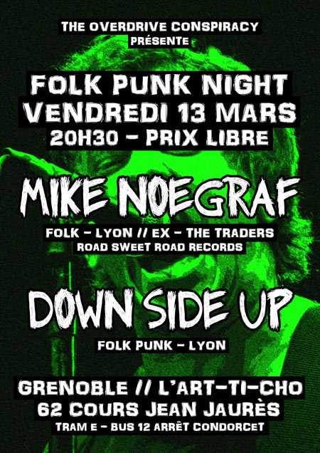 Folk Punk Night - Mike Noegraf + Down Side Up le 13 mars 2015 à Grenoble (38)