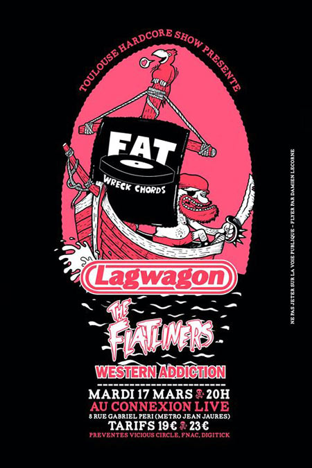 Lagwagon + The Flatliners + Western Addiction au Connexion Live le 17 mars 2015 à Toulouse (31)
