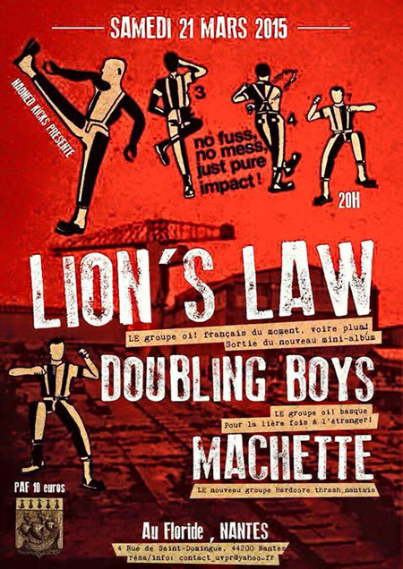 Lion's Law + Doubling Boys + Machette au Floride le 21 mars 2015 à Nantes (44)