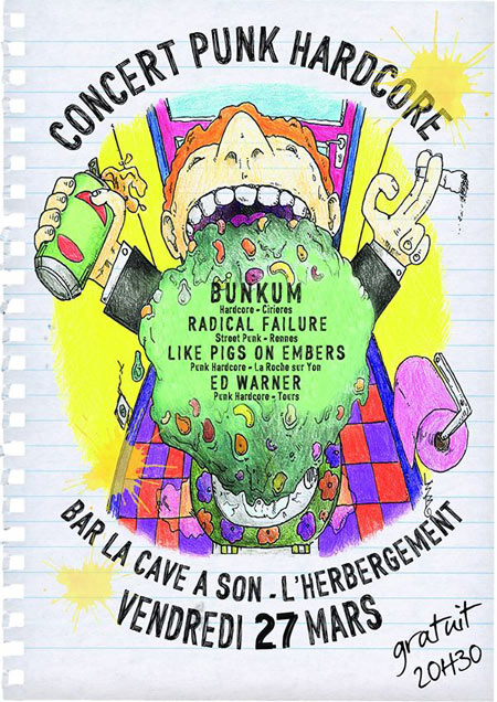 Concert Punk Hardcore à la Cave à Son le 27 mars 2015 à L'Herbergement (85)