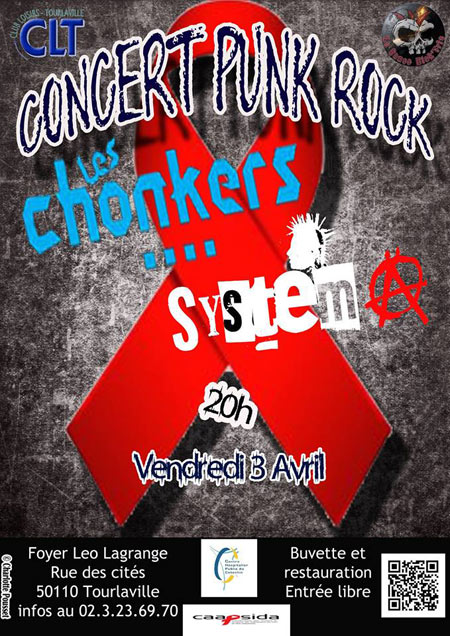 Concert Punk Rock pour le Sidaction: Les Chonkers + System A le 03 avril 2015 à Tourlaville (50)