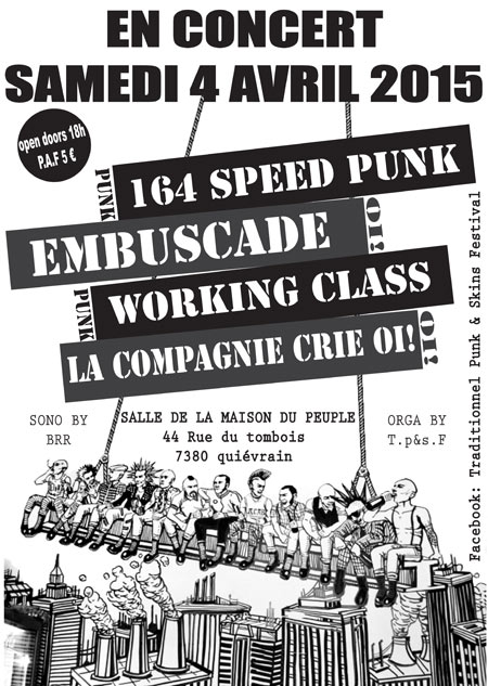 Concert Punk et Oi! le 04 avril 2015 à Quiévrain (BE)
