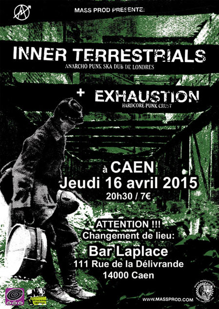 Inner Terrestrials (UK) + Exhaustion (Caen) au bar Laplace le 16 avril 2015 à Caen (14)