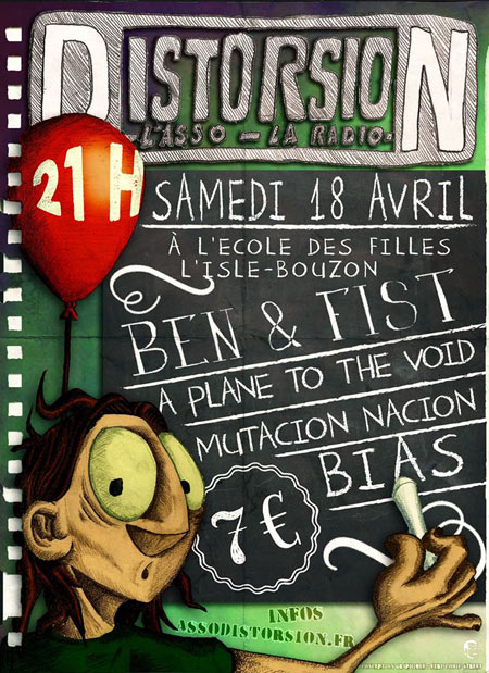 Concert à Distorsion le 18 avril 2015 à L'Isle-Bouzon (32)