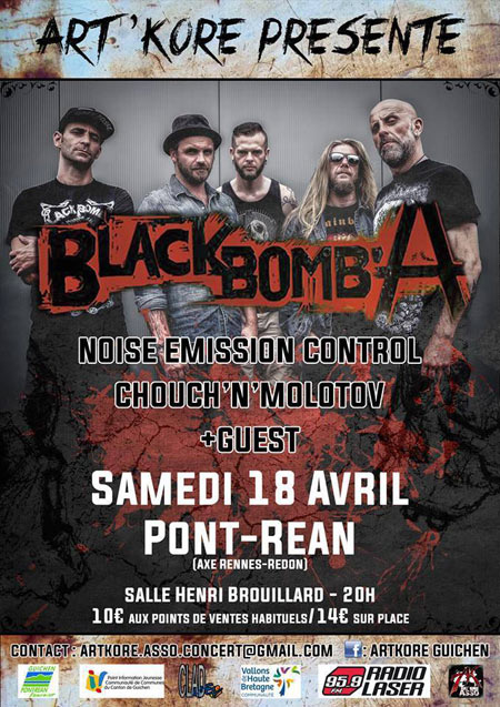 Black Bomb A/Noise Emission Control /Chouch'n'Molotov/Sideburn le 18 avril 2015 à Guichen (35)