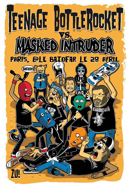 Teenage Bottlerocket + Masked Intruder + Not On Tour au Batofar le 28 avril 2015 à Paris (75)
