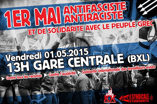 1er mai antifasciste et de solidarité avec le peuple grec le 01 mai 2015 à Bruxelles (BE)