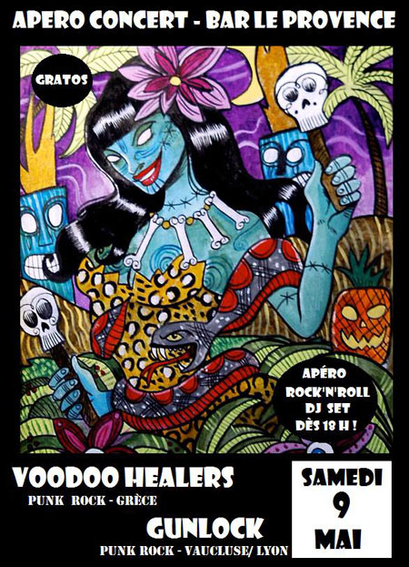 Voodoo Healers + Gunlock au bar Le Provence le 09 mai 2015 à Mondragon (84)