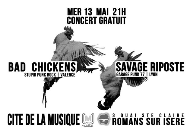 Bad Chickens + Savage Riposte à la Cordonnerie le 13 mai 2015 à Romans-sur-Isère (26)