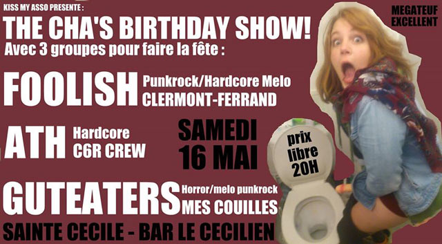 Foolish + ATH + Guteaters au bar Le Cécilien le 16 mai 2015 à Sainte-Cécile (85)