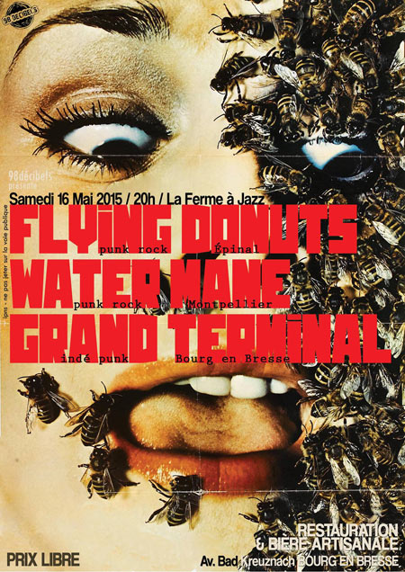 Flying Donuts + Water Mane + Grand Terminal @ La Ferme à Jazz le 16 mai 2015 à Bourg-en-Bresse (01)