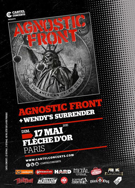 Agnostic Front + Wendy's Surrender à la Flèche d'Or le 17 mai 2015 à Paris (75)