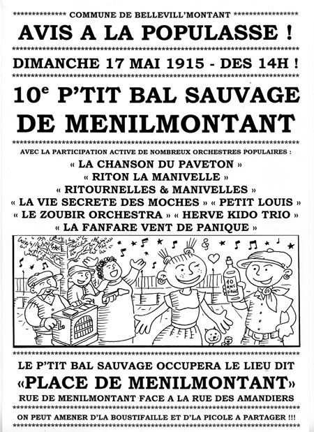 10e P'TIT BAL SAUVAGE DE MÉNILMONTANT le 17 mai 2015 à Paris (75)