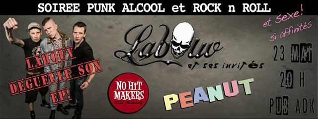 Labouv + No Hit Makers + Peanut au Pub ADK le 23 mai 2015 à Roissy-en-Brie (77)