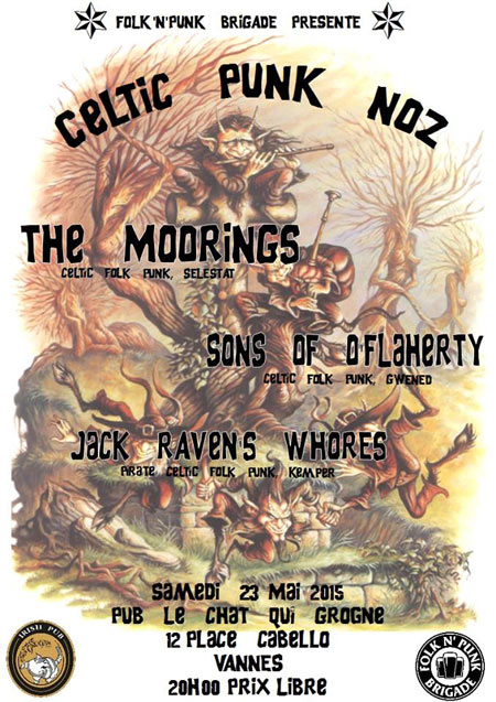The Moorings + Sons Of O'Flaherty + Jack Raven's Whores le 23 mai 2015 à Vannes (56)