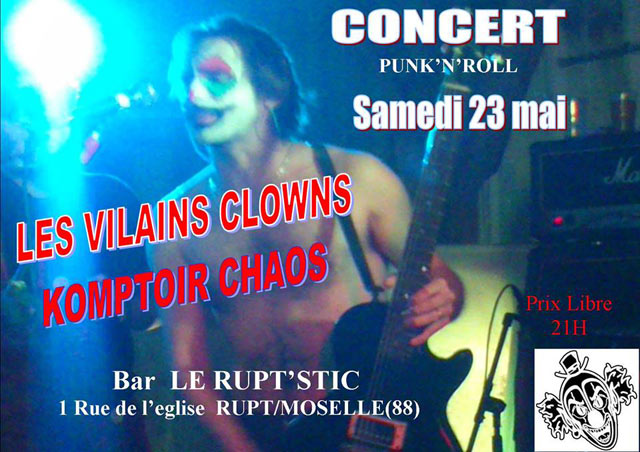 Les Vilains Clowns et Komptoir Kaos en concert au Rupt'Stic Bar le 23 mai 2015 à Rupt-sur-Moselle (88)