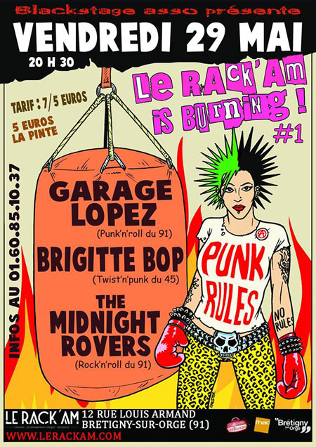 Garage Lopez + Brigitte Bop + The Midnight Rovers au Rack'am le 29 mai 2015 à Brétigny-sur-Orge (91)