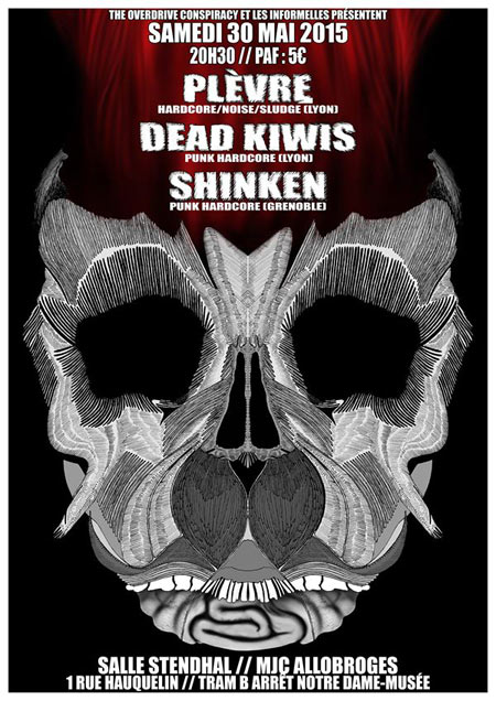 PLÈVRE + DEAD KIWIS + SHINKEN @ Salle Stendhal le 30 mai 2015 à Grenoble (38)