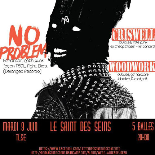 No Problem + Criswell + Woodwork au Saint des Seins le 09 juin 2015 à Toulouse (31)