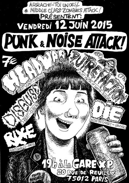 Punk & Noise Attack à la Gare XP le 12 juin 2015 à Paris (75)