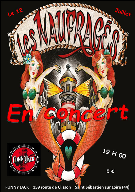 Les Naufragés en concert au Funny Jack le 12 juillet 2015 à Saint-Sébastien-sur-Loire (44)