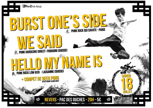 Burst One's Side + We Said + Hello My Name Is au PAC des Ouches le 18 juillet 2015 à Nevers (58)