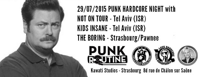 Not On Tour + Kids Insane + The Boring aux Kawati Studios le 29 juillet 2015 à Strasbourg (67)