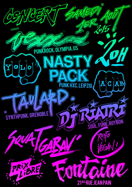 Nasty Pack + Taulard + Litige à Garav' le 01 août 2015 à Fontaine (38)