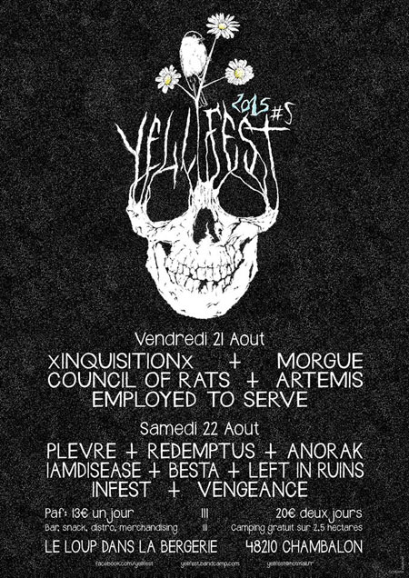 Yell Fest #5 musique extrême en Lozère, grind hardcore... le 21 août 2015 à Montbrun (48)