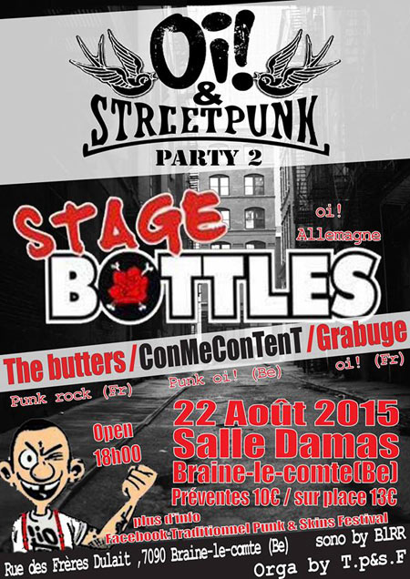 Oi! & Street Punk Party #2 le 22 août 2015 à Braine-le-Comte (BE)