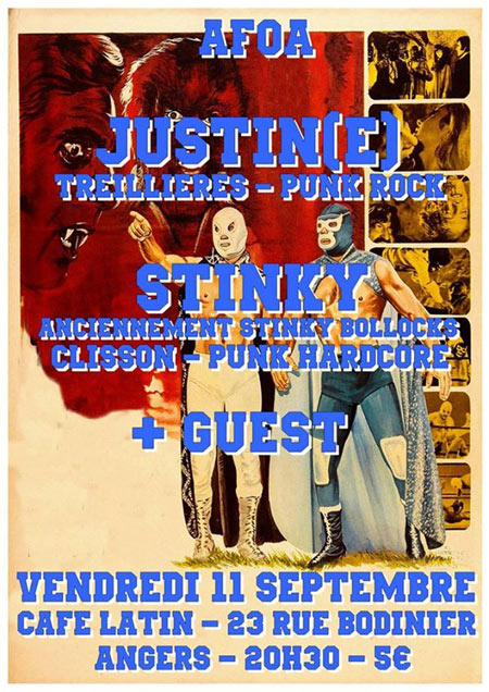 Justin(e) + Stinky + Burn School au Café Latin le 11 septembre 2015 à Angers (49)