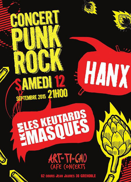 Hanx + Les Keutards Masqués à l'Art-Ti-Cho le 12 septembre 2015 à Grenoble (38)