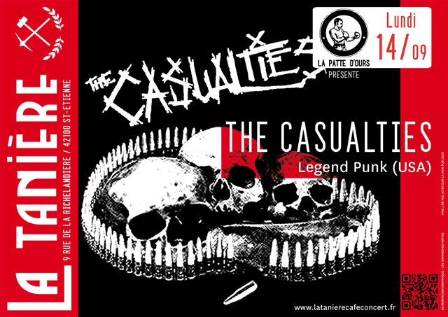 THE CASUALTIES ! à La Tanière Café Concert (ex Assommoir) le 14 septembre 2015 à Saint-Etienne (42)