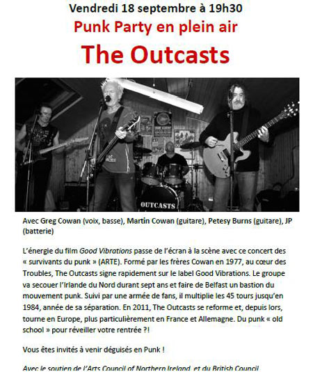 The Outcasts au Centre Culturel Irlandais le 18 septembre 2015 à Paris (75)