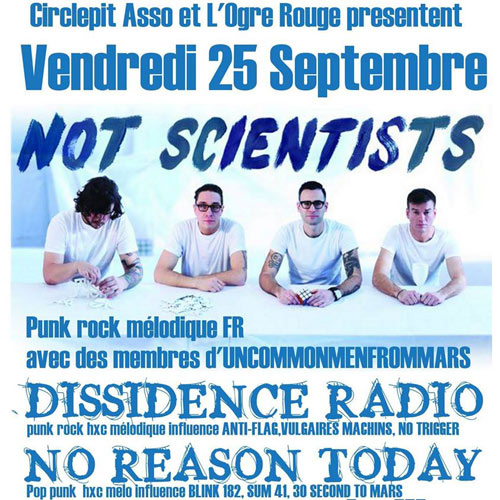 Not Scientists +Dissidence Radio +No Reason Today à l'Ogre Rouge le 25 septembre 2015 à Vénérand (17)