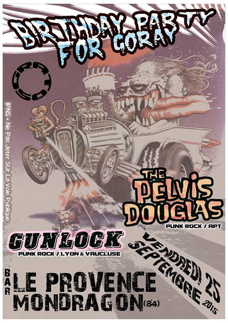 Gunlock + The Pelvis Douglas au bar Le Provence le 25 septembre 2015 à Mondragon (84)