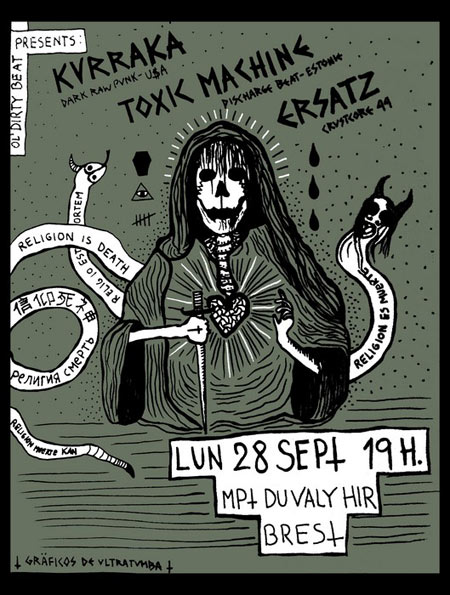 Kurrakä + Toxic Machine + Ersatz à la MPT du Valy Hir le 28 septembre 2015 à Brest (29)