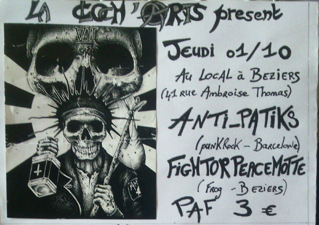 The Anti-Patiks + Fightorpeacemotte au Local le 01 octobre 2015 à Béziers (34)