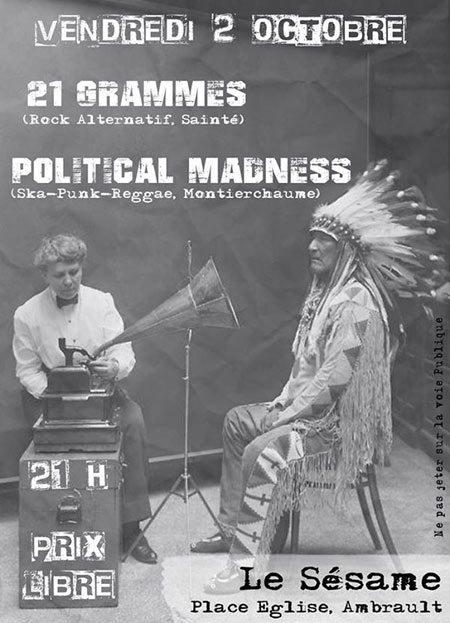 Political Madness + 21 Grammes au Sésame le 02 octobre 2015 à Ambrault (36)
