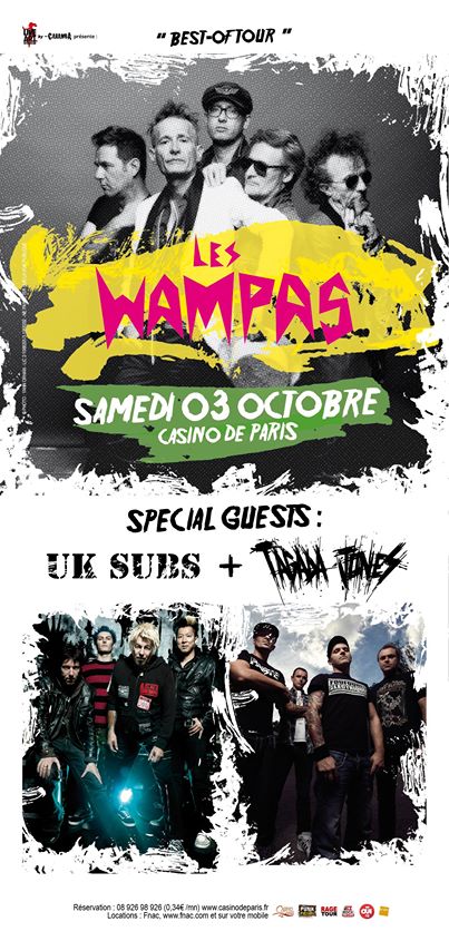 Les Wampas + UK Subs + Tagada Jones au Casino de Paris le 03 octobre 2015 à Paris (75)