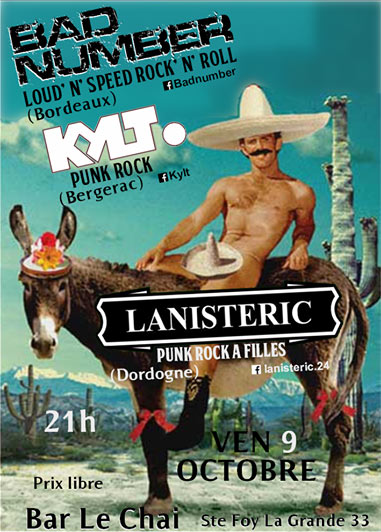 Bad Number + Kylt + Lanisteric au Chai Bar le 09 octobre 2015 à Sainte-Foy-la-Grande (33)