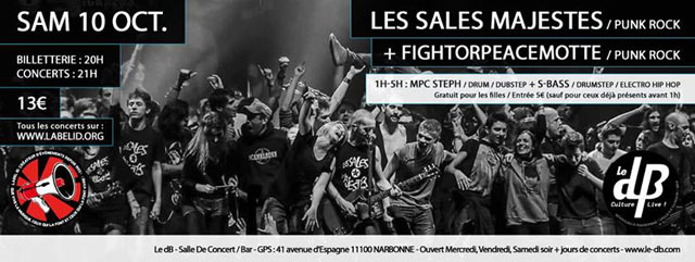 Les Sales Majestés + Fightorpeacemotte au dB le 10 octobre 2015 à Narbonne (11)