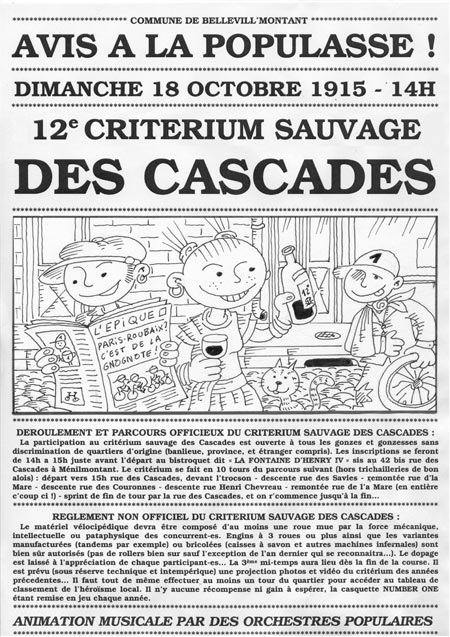 12e CRITÉRIUM SAUVAGE DES CASCADES le 18 octobre 2015 à Paris (75)