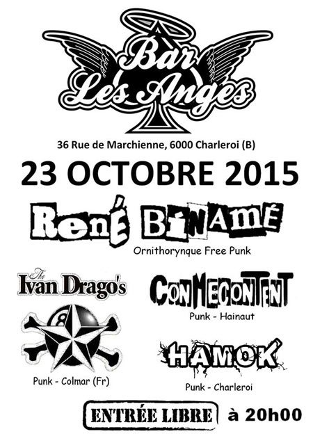 Concert Punk au bar Les Anges le 23 octobre 2015 à Charleroi (BE)