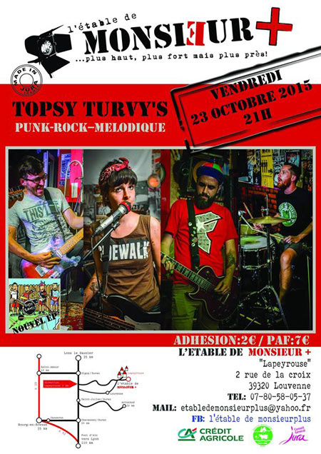 Topsy Turvy's à l'Étable de Monsieur + le 23 octobre 2015 à Louvenne (39)