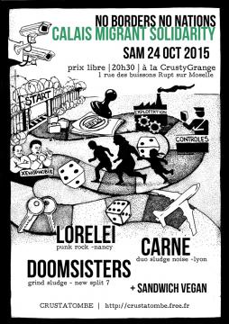 Concert de soutien à Calais Migrant Solidarity à la Crustygrange le 24 octobre 2015 à Rupt-sur-Moselle (88)